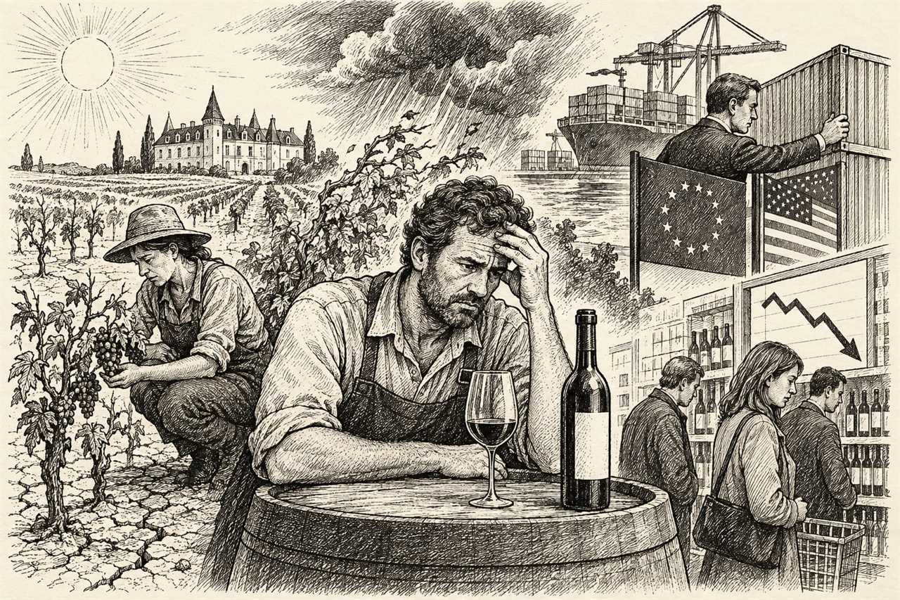 Bordeaux Winemakers Face Climate Strain, Tariffs and Falling Demand